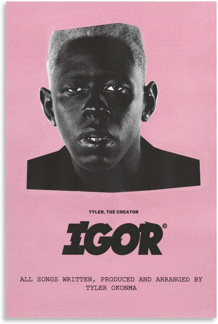 Tyler Poster the Creator Wolf Album Poster Canvas Painting Wall Art Picture Home Decor Print for Bedroom Living Room Dorm Study Bar Office 12X18Inch(30X45Cm)