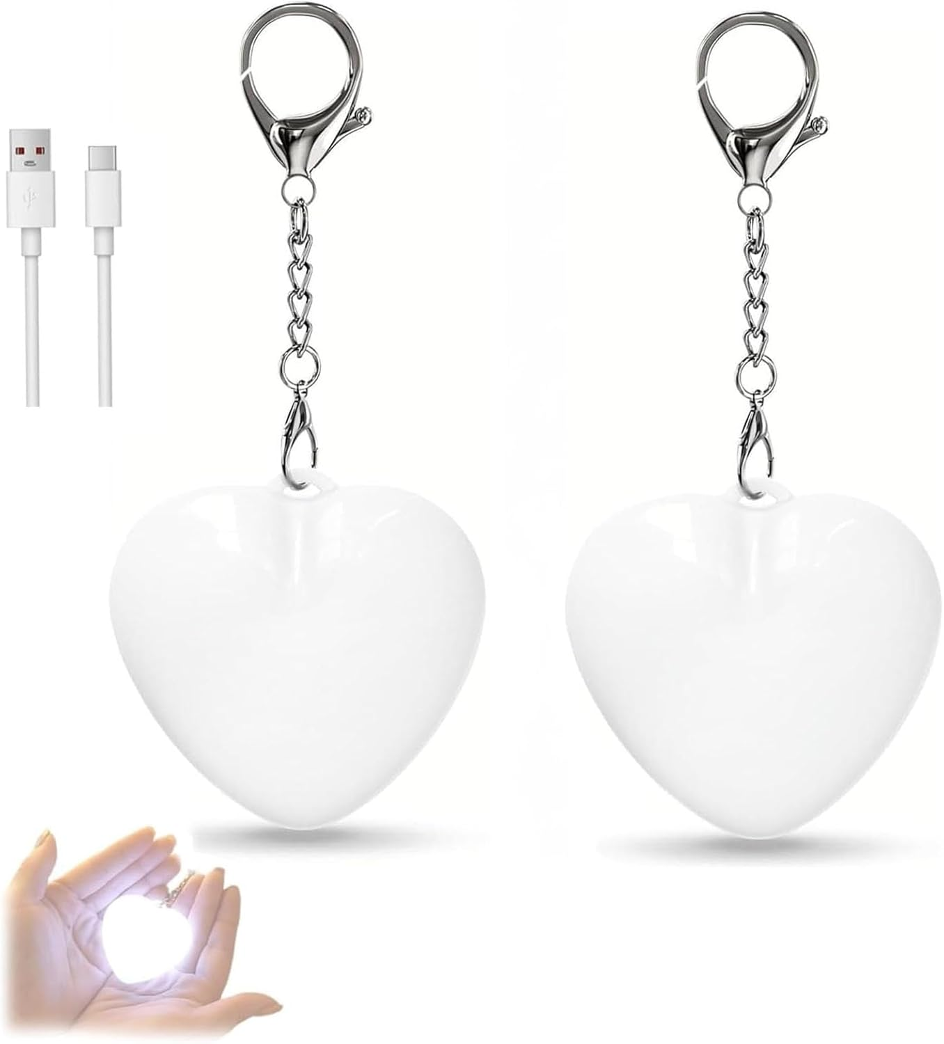 QFFAFAR 2 Pack Heart Purse Lights, Touch Activated Mini Night Light for Handbag Wallet Tote, Valentine'S Day Gift Women Girlfriend Wife image number 1