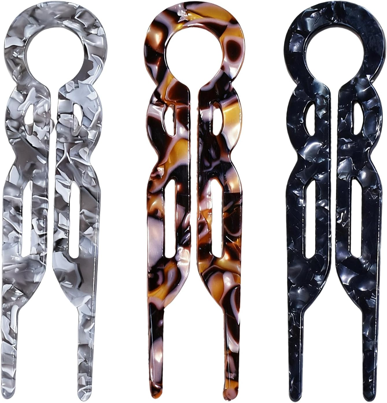 3 Pcs Hair Pins, Prestige U-Shaped French Hairpins for Women Buns Thick Fine Long Curls Styling Accessories