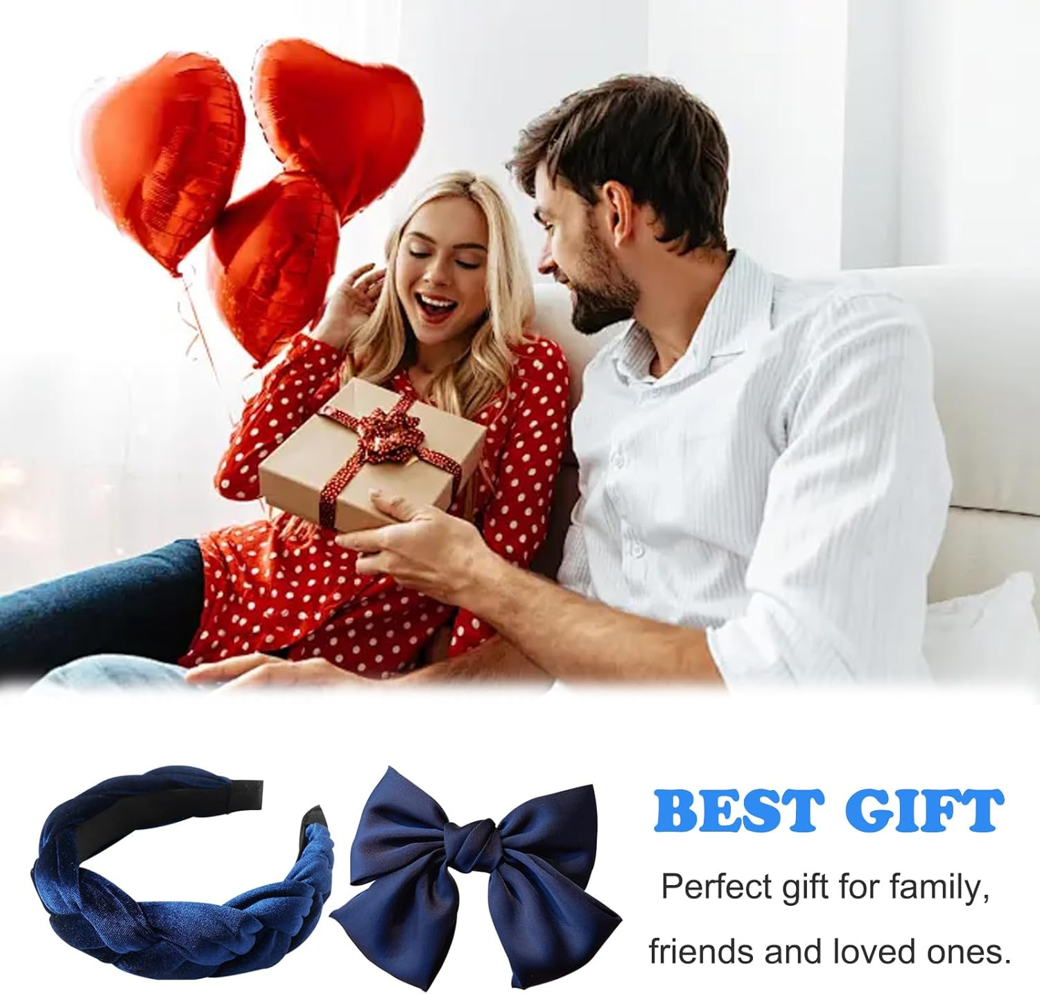 FOSDICK Braided Headband Velvet Hair Bands for Women, Navy Headband, Hair Hoop, Twist Head Band, Headbands for Women, Vintage Hair Band Women'S Fashion Headbands, Hair Accessories for Girl Women image number 2