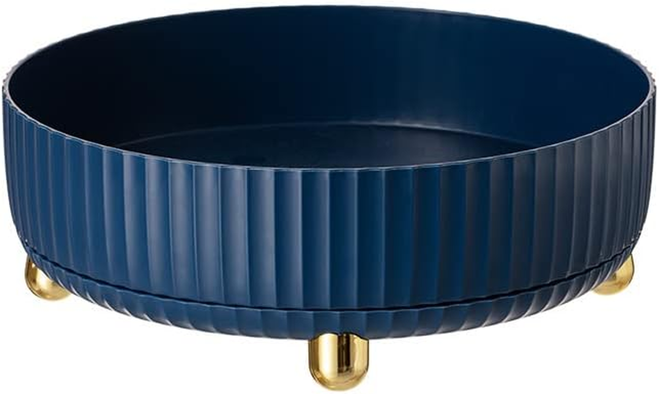 Makeup Perfume Organizer, 360&deg; Rotating Skincare Organizer, Vanity Tray, Spinning Cosmetics Organizer for Dresser, Vanity, Bathroom Countertop, Blue