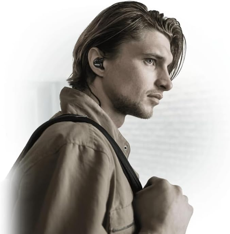 Shure AONIC 215 Wired Sound Isolating Earbuds, Clear Sound, Single Driver, Secure In-Ear Fit, Detachable Cable, Durable Quality, Compatible with Apple & Android Devices - Black