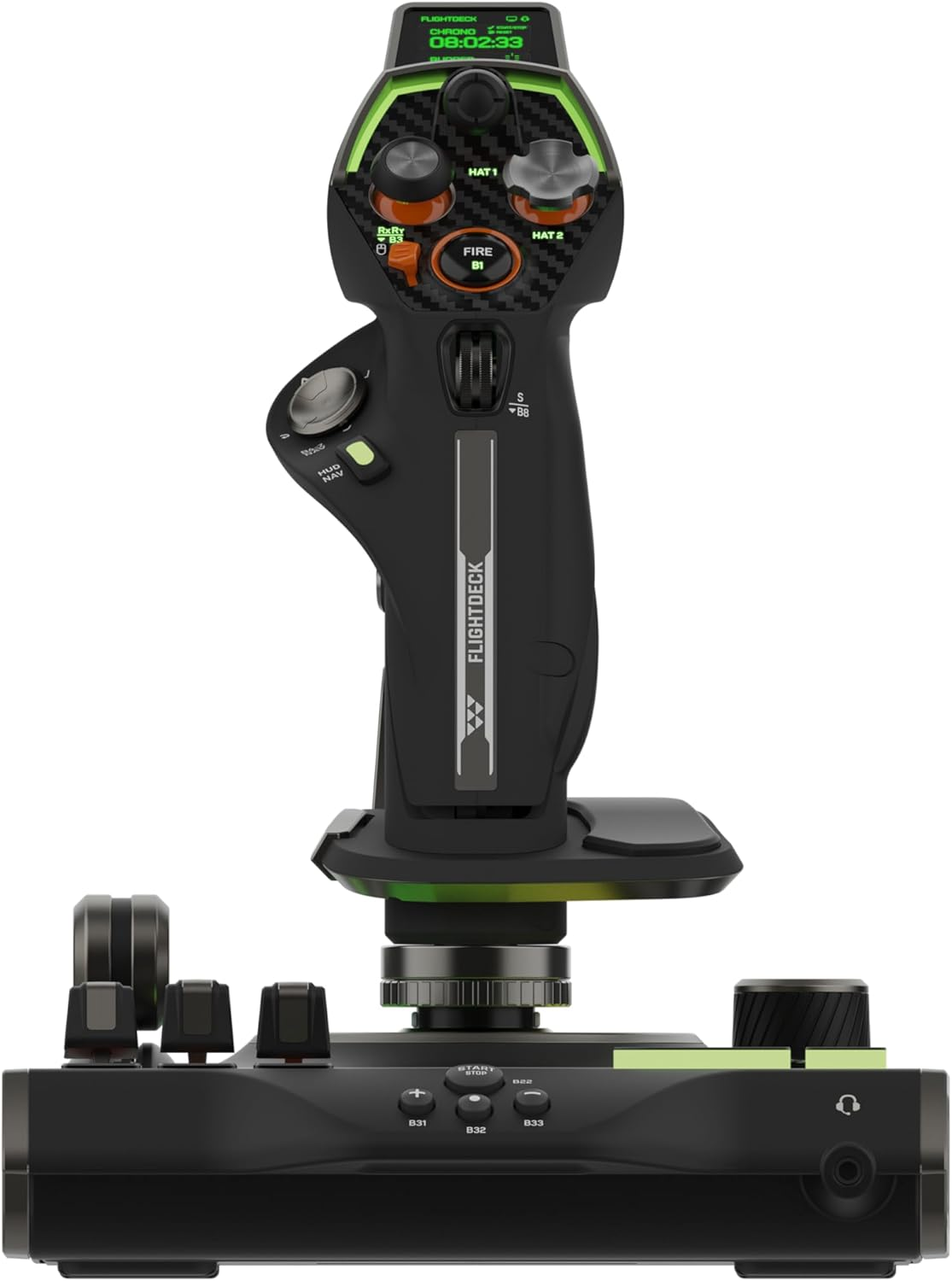 Turtle Beach Velocityone Flightdeck - Universal HOTAS Simulation Joystick & Throttle with Touch Display, Stick Mounted HUD and Contactless Sensors for Air and Space Combat on Windows 10 & 11 - Black image number 3