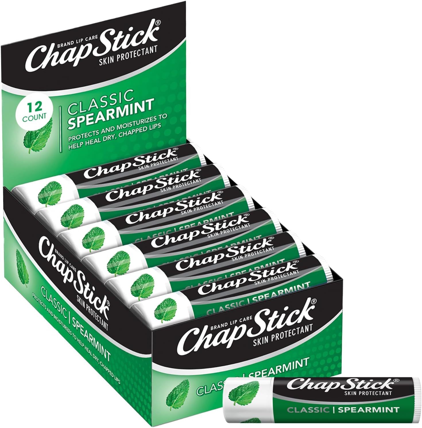 Chapstick Classic Skin Protectant (Spearmint, 0.15 Oz. Stick, Pack of 24) image number 1