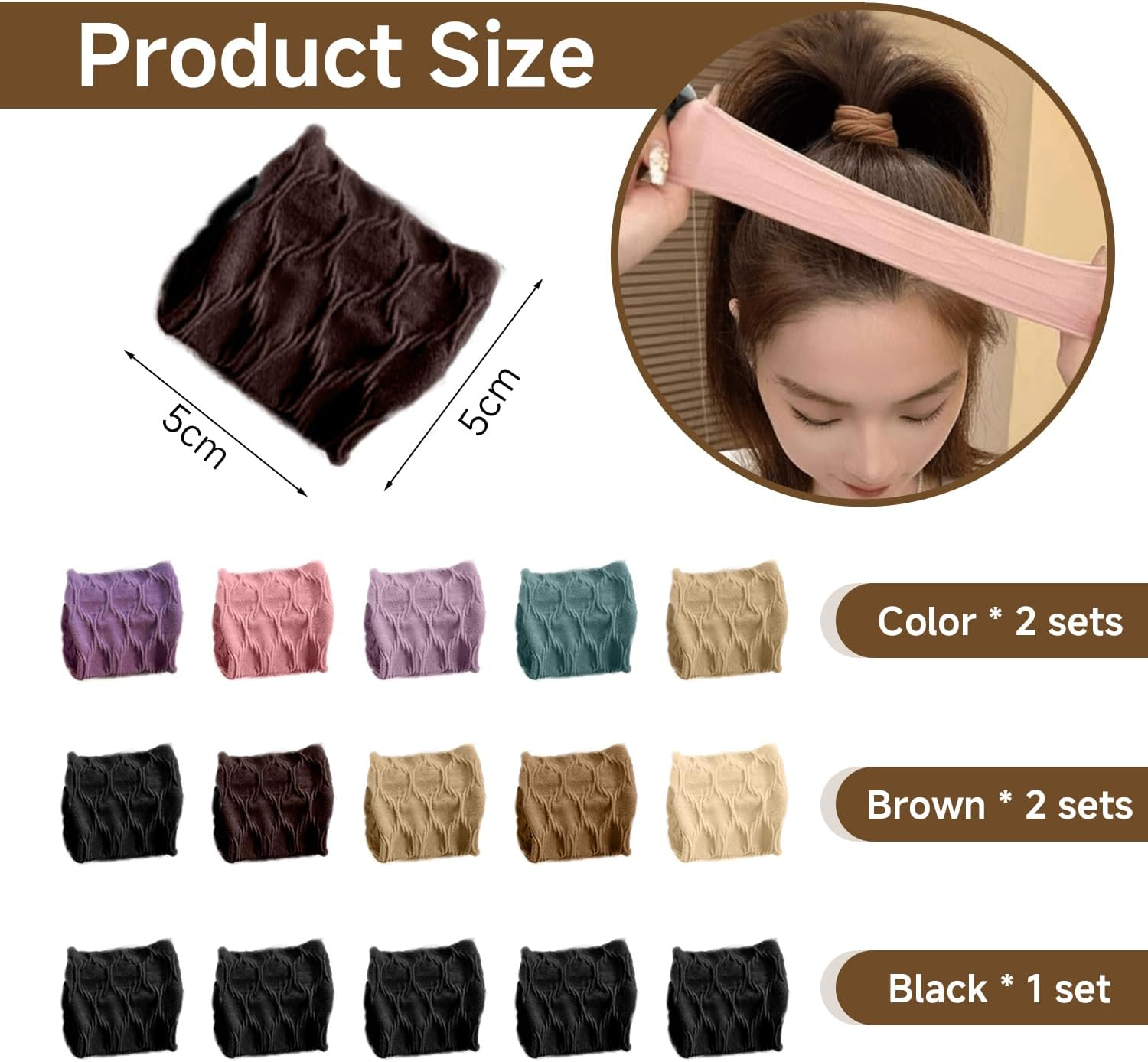 Pack of 25 Women'S Wide Hair Bobbles Elastic Hair Ties Ponytail Hair Bobbles Hair Fixing Tools Hair Accessories