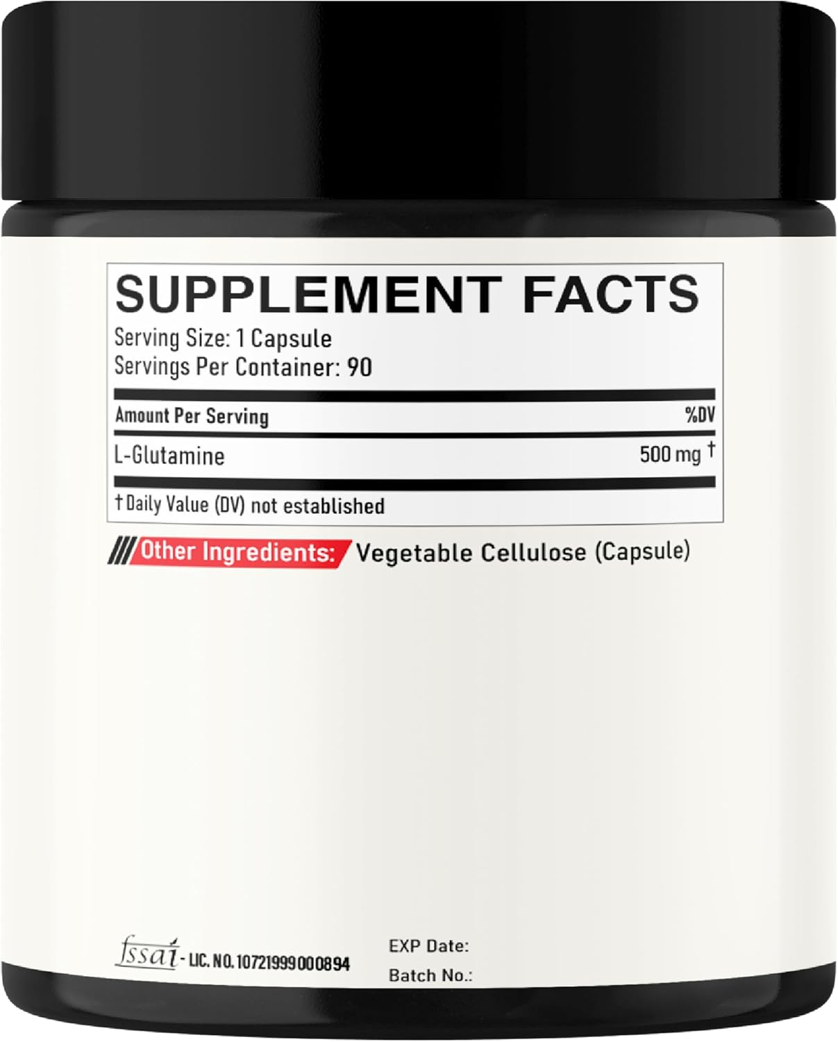 500Mg L-Glutamine Capsules - Optimize Concentrated 90 Capsules for 3 Months image number 3