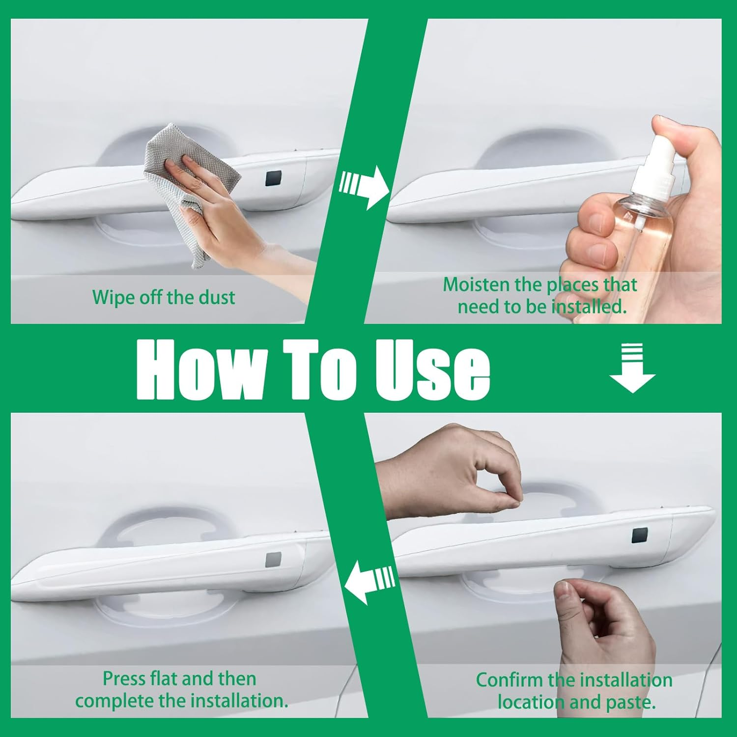 16 Pcs Car Door Handle Scratch Protector, Universal Transparent Guard Stickers anti Wear, Invisible Accessories for Car Door Handle & Cup Protection Easy to Install Fit Most Cars(Thickening Type) image number 4