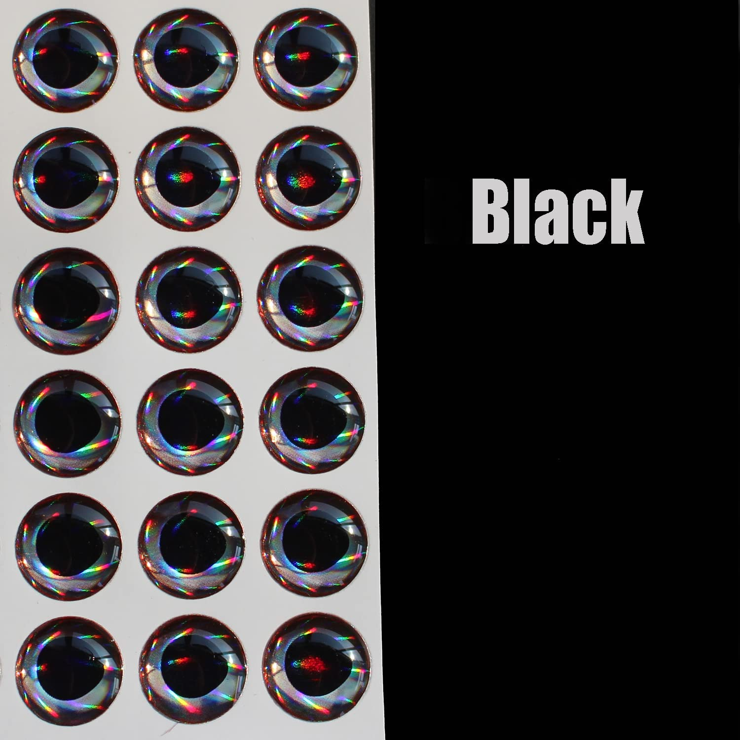 Tigofly 160 Pcs/Lot 4 Colors 10Mm 3/8" 4D Sticky Fishing Lure Eyes Realistic DIY Jigs Crafts for Hooks Baits Fly Tying Materials image number 1