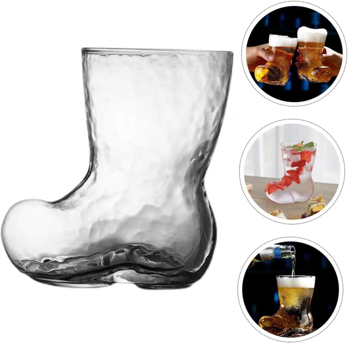 LABRIMP Boot Shaped Glass Cup Creative Beer Mug for Parties Unique Design Drinking Glass for Cold Beverages Stylish Bar Accessory for Home and Celebrations image number 5