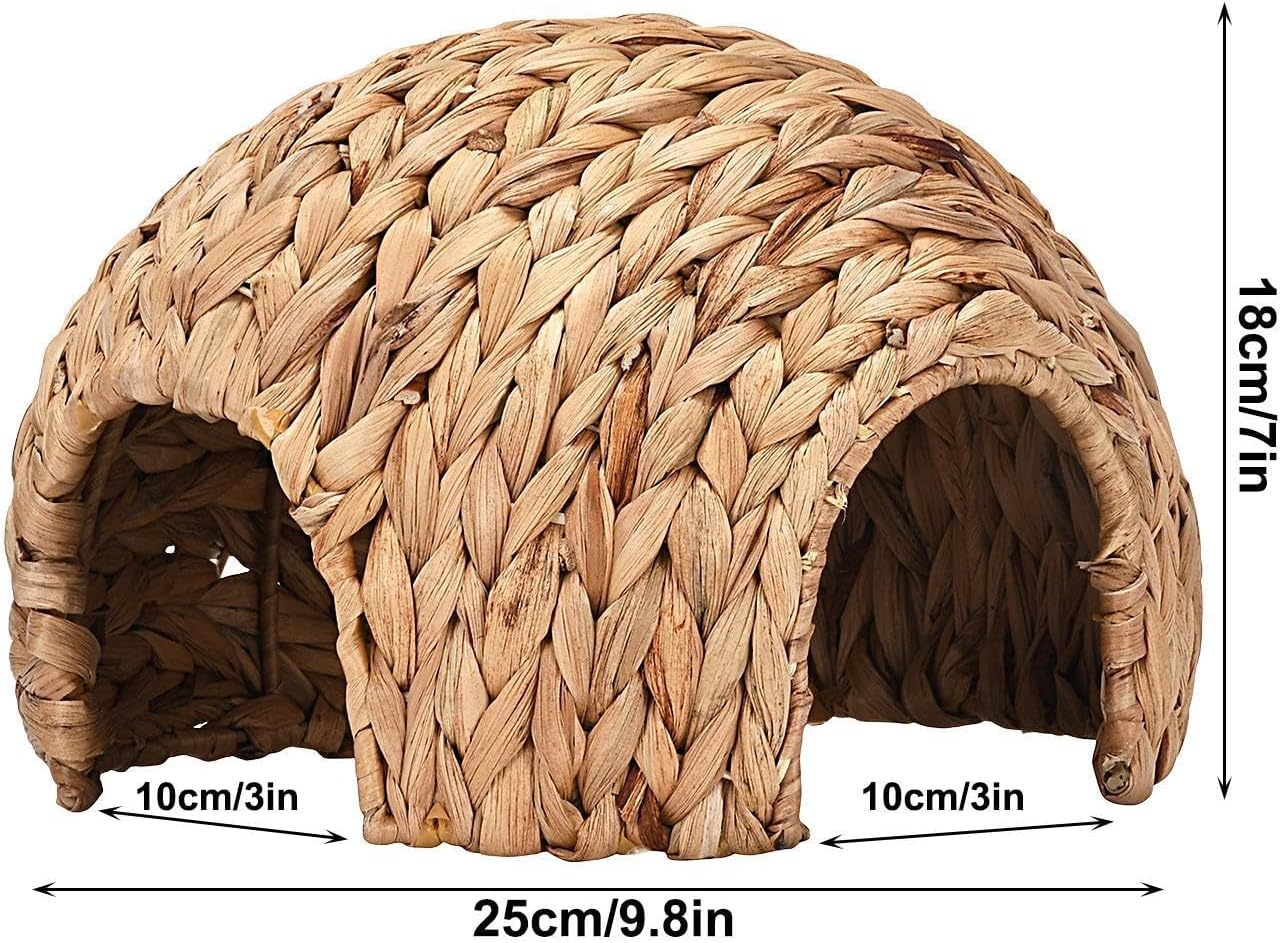 Rabbit Bunny Huts - Small Animal Huts Hideaway, Hand Made Bunny Grass House | Bunny House Hideaway Bed, Comfortable Bunny Hamster House, Guinea Pigs Hiding Huts for Chinchilla Guinea Pigs Ra image number 6