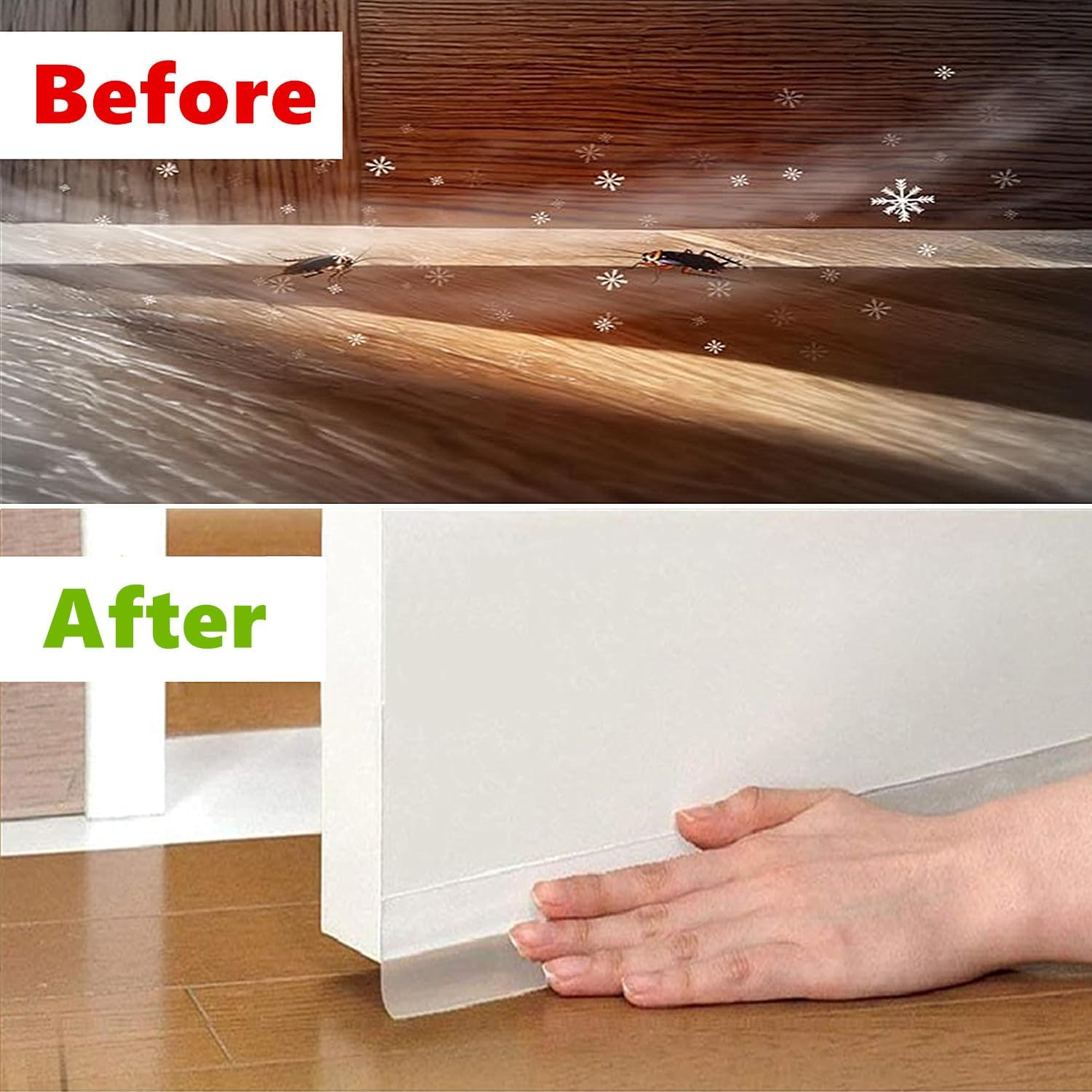 Kastetards 5-Meter Silicone Windproof Strip, Adhesive Tape, Transparent Sealing Strip for and Rainproof Doors Windows, 25Mm Wide, Used Gaps in Doors, Windows Shower Glass image number 4