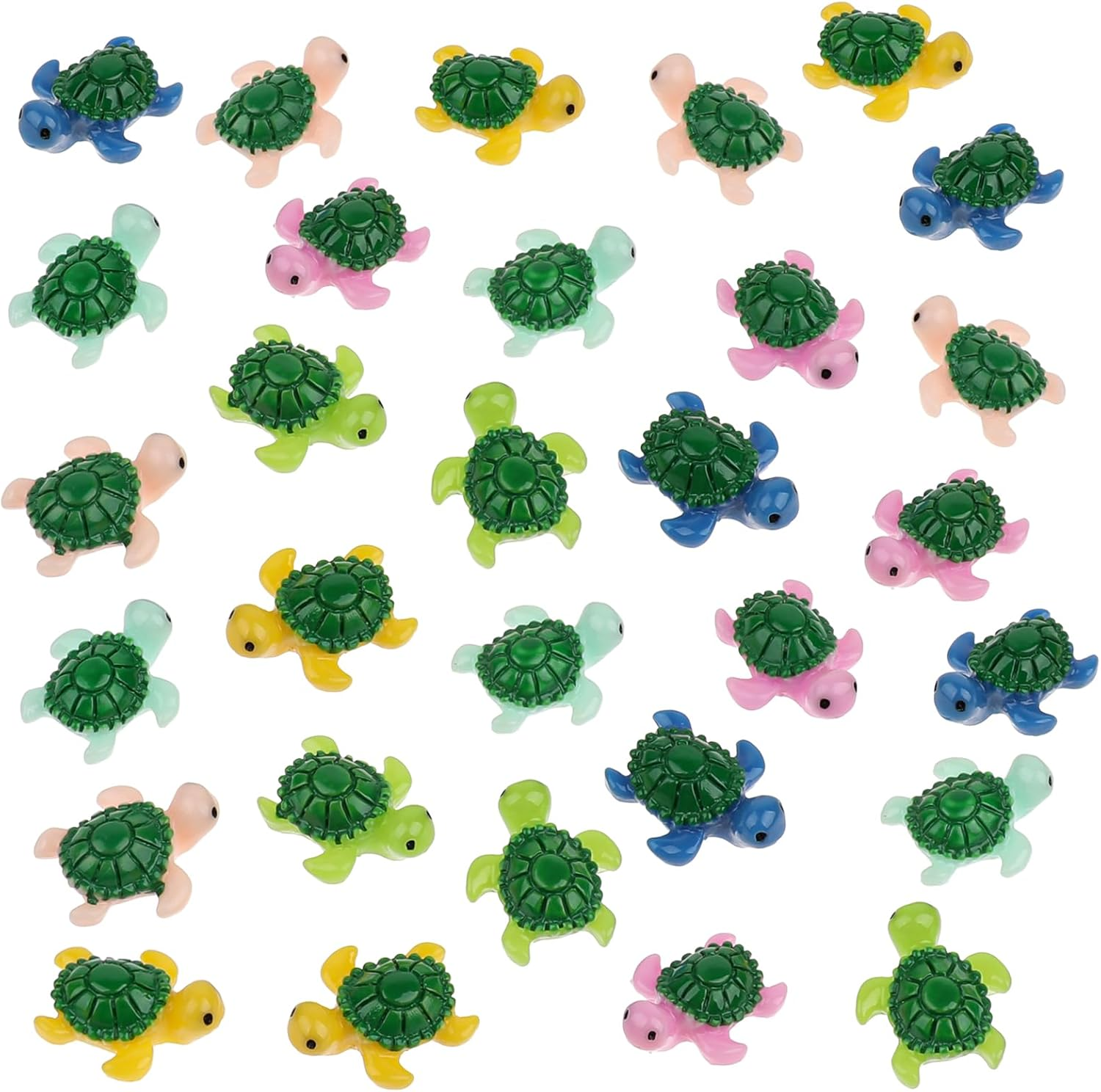 30 Pcs Miniature Turtles Multicolored Mini Turtle Decor Tiny Turtles Miniature Tortoises, Micro Landscape Decor Ornament Turtle Figure Garden Decor, Sea Turtles for Garden Fish Tank Micro Landscape image number 1
