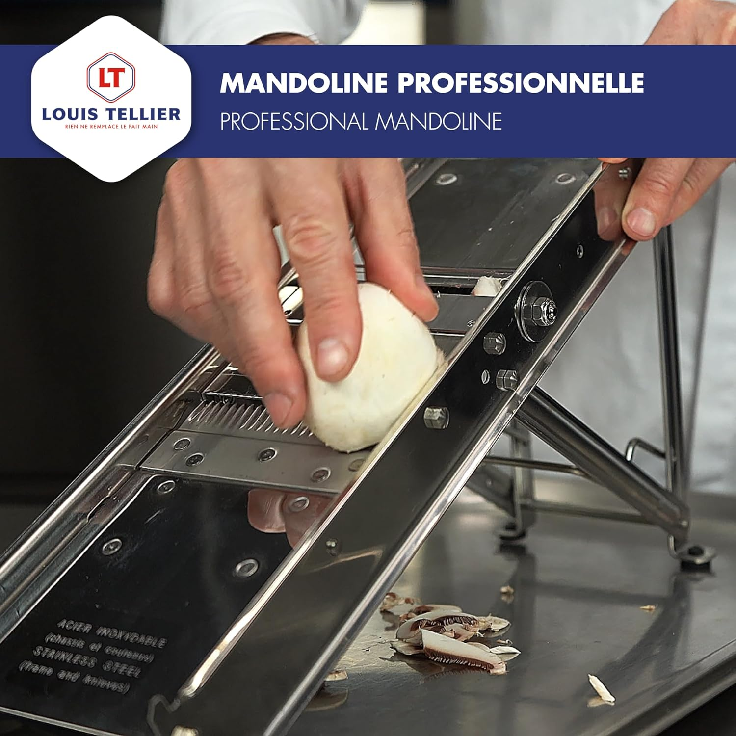 Bron Coucke Stainless Steel Bron Mandolin Slicer without Pusher 215030 Gray, without Hand Guard image number 2