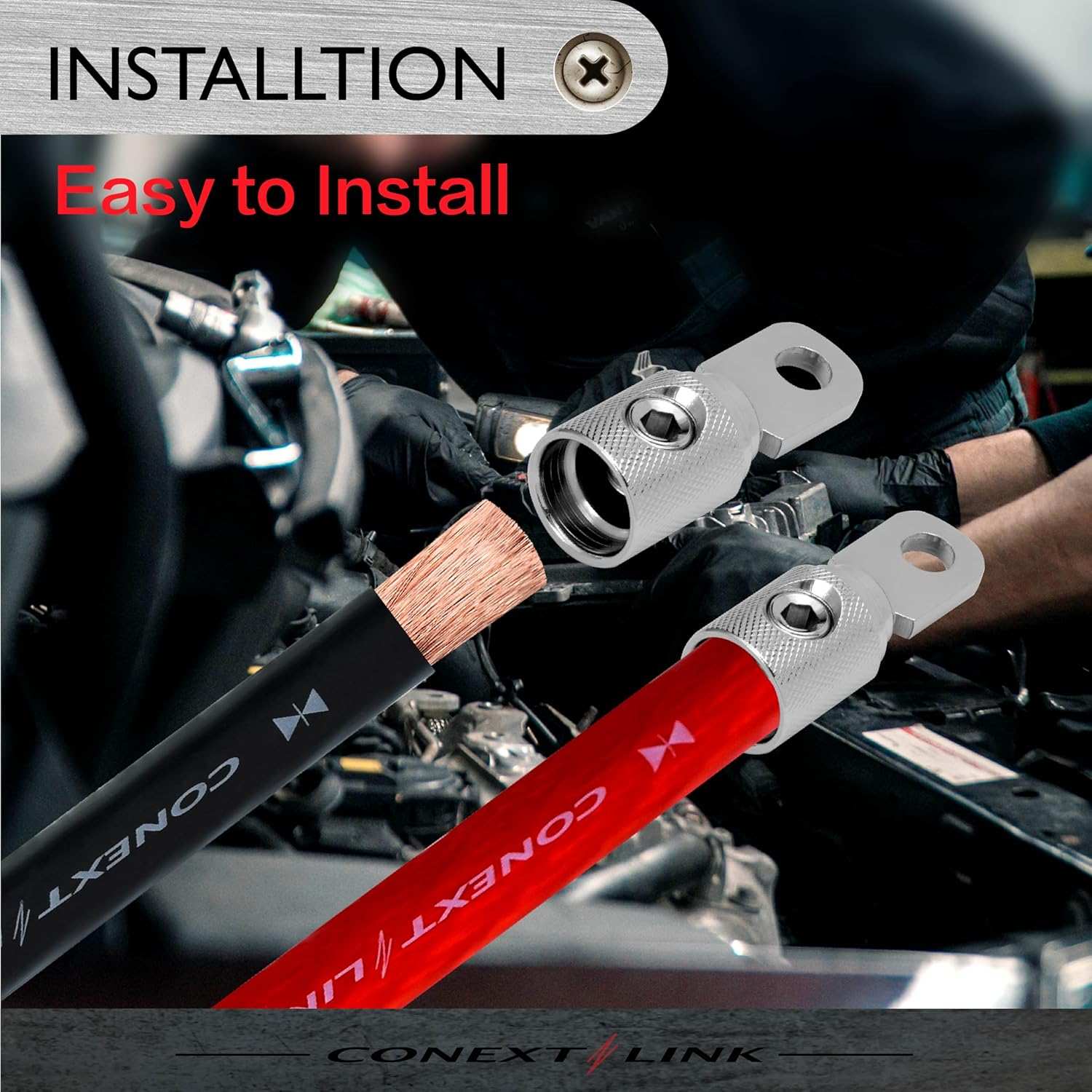 Conext Link RT8N-2 Series Set Screw Ring Terminal 2 Pack Nickel 8 Gauge