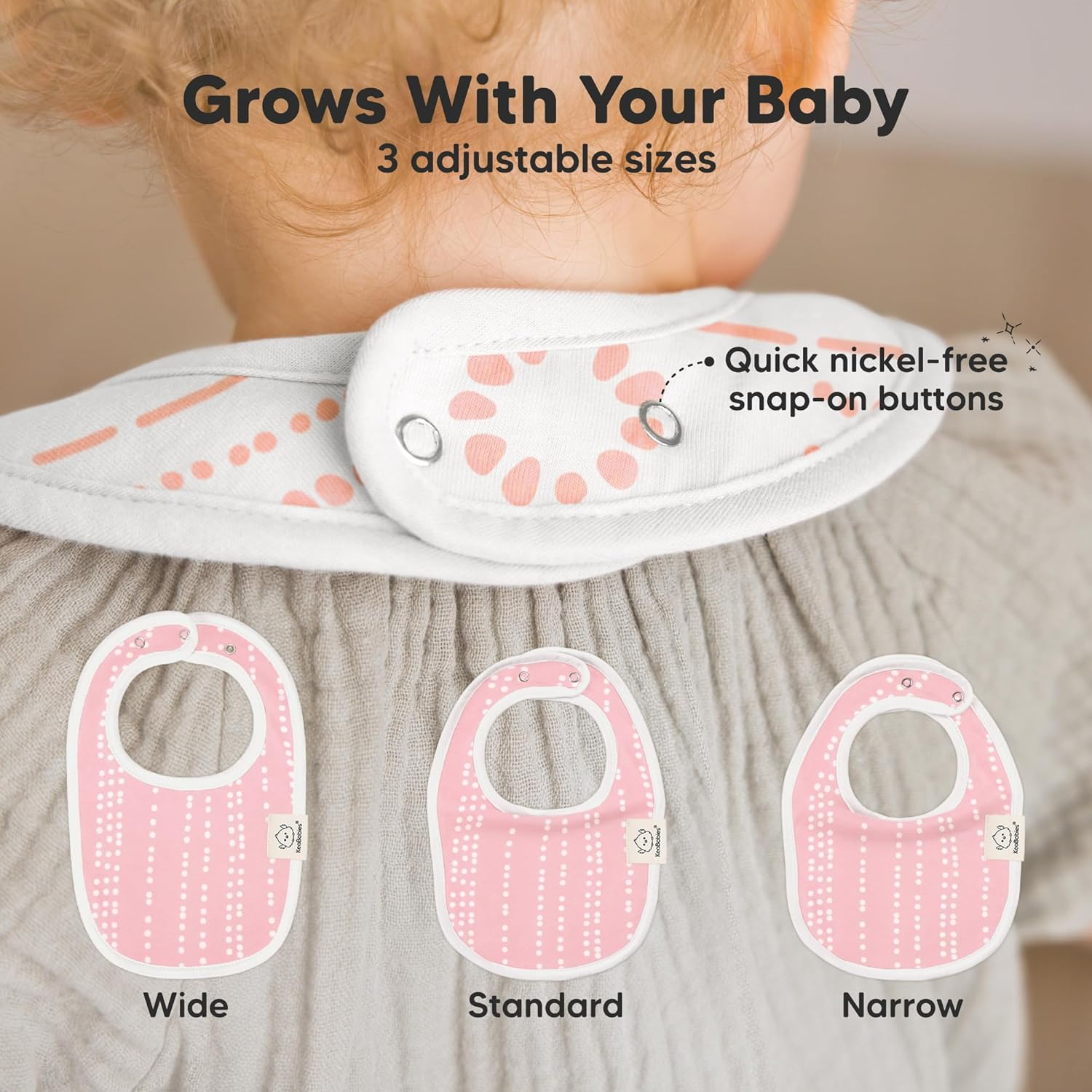 Organic Baby Bibs for Boys & Girls - Organic Cotton Teething Bib - Newborn Bibs for Baby Girl, Boy - Infant Bibs - Machine Washable Newborn Cloth Bib 0-24 Months Baby Drool Bibs (Sweet Charm) - Dawn image number 2