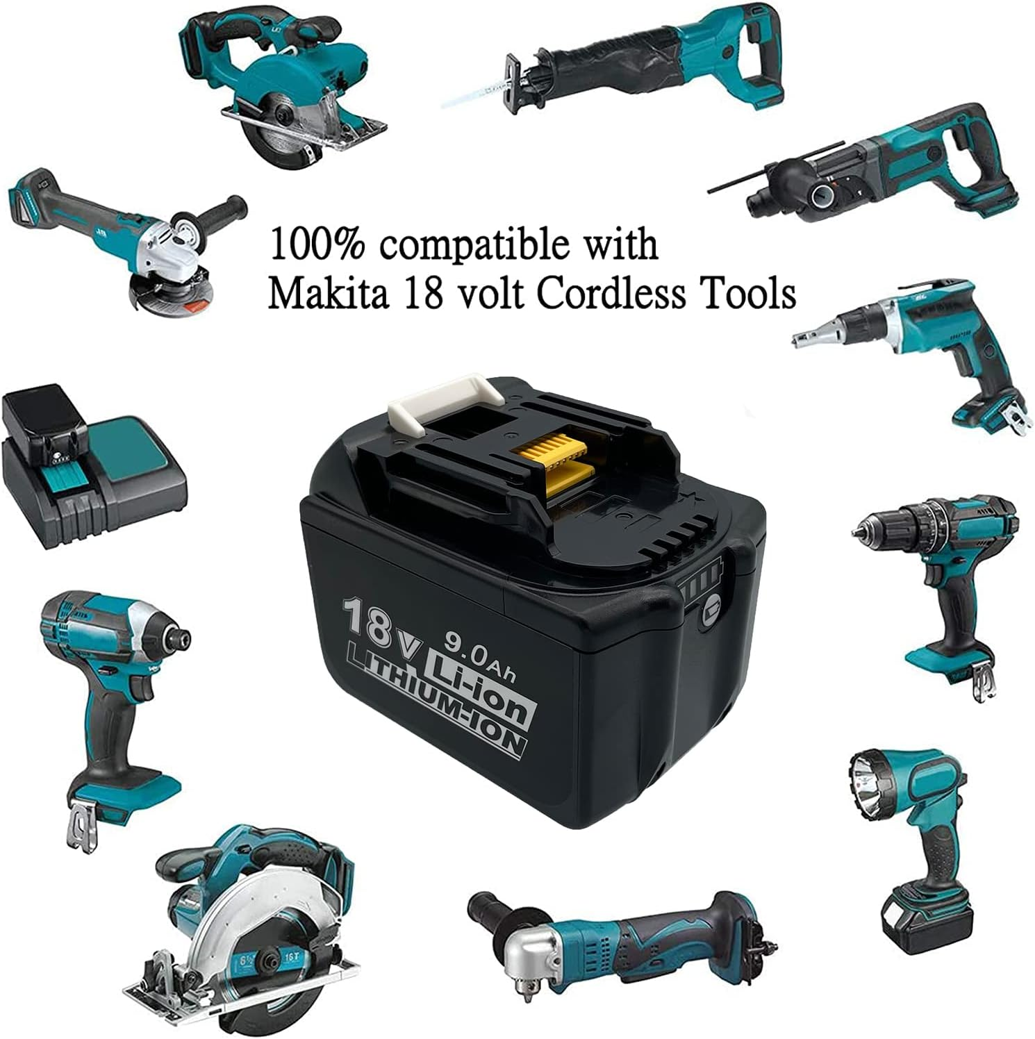 ZCWYLHA 9.0Ah 18V for Makita Battery Compatible BL1860 BL1840 BL1850 Cordless LXT image number 4