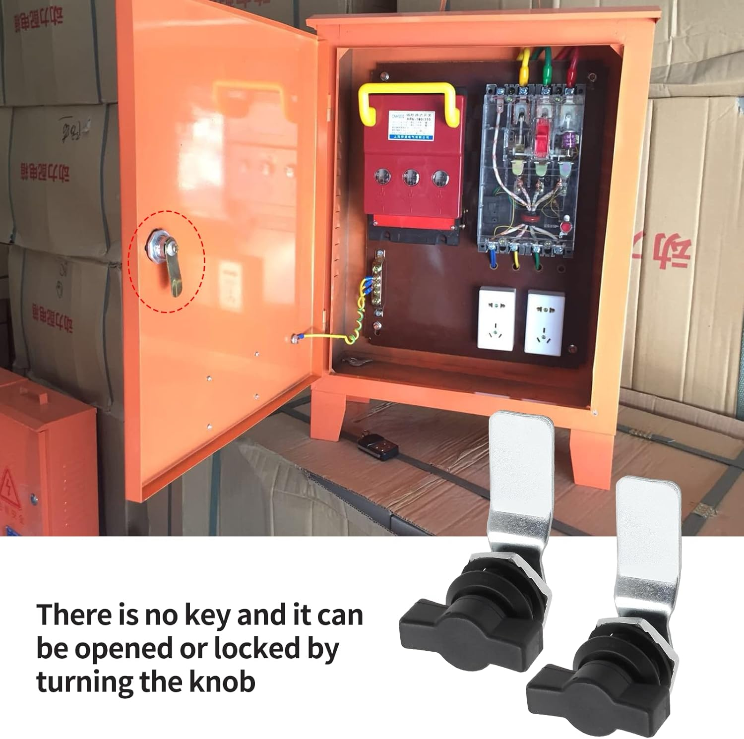 Kyuionty 2 Pcs Thumb Operated Offset Cam Lock, T Handle Thumb Cam Lock Swing Knob Turn Latch for Machine Cabinet Drawer