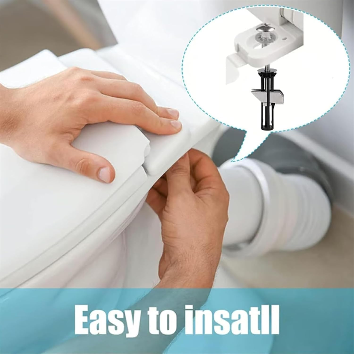 Heavy Duty Toilet Seat Fasteners - Universal Metal Bolt Kit,Toilet Seat Fitting Hinge Bolt Screw for Lasting Stability & Hassle-Free Installation (2) image number 3