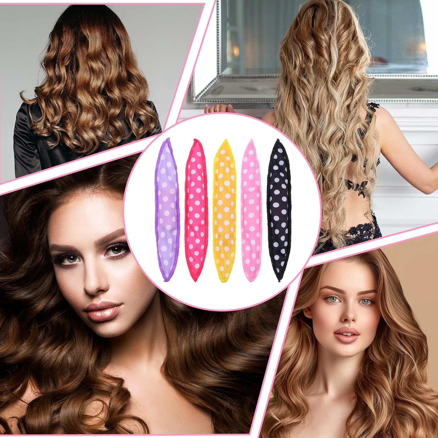 Classicseali Pack of 10 Cushion Curlers, Foam Curlers, Styling Tool, 20.3 X 3.6 Cm, Flexible Foam Sponge Curlers for Long, Short, Thick and Thin Hair (5 Colours) image number 5