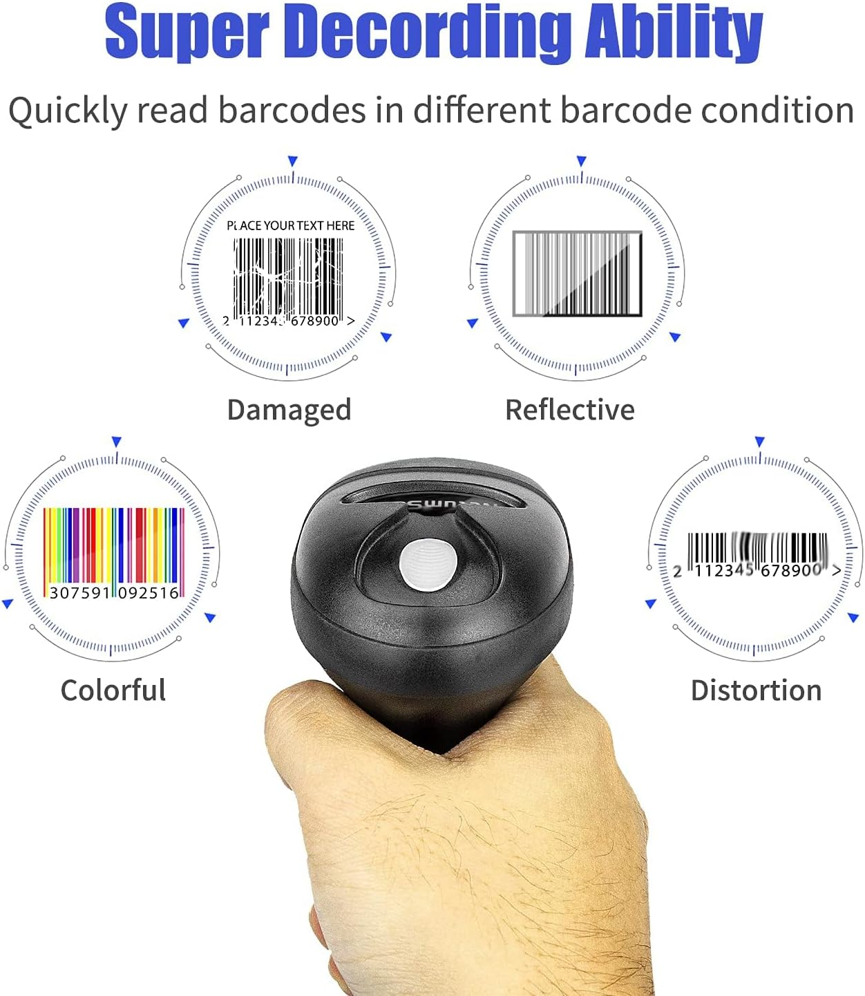 Netumscan USB 1D Barcode Scanner, Handheld Wired CCD Barcode Reader Supports Screen Scan UPC Bar Code Reader for Warehouse, Library, Supermarket image number 5