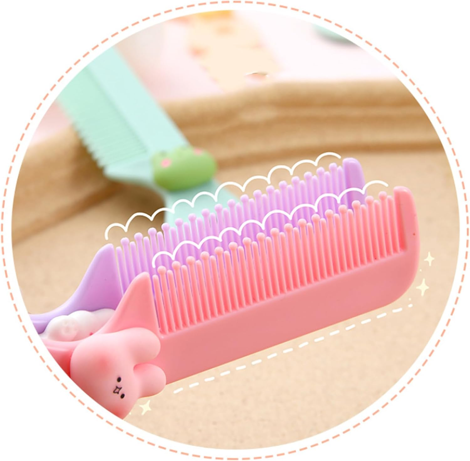 Yeanifeana 4 Pack Hair Combs Set, Wide Tooth Detangling Combs for Boys and Girls, Pain-Free Anti-Knot for Wet/Dry/Curly Hair with Animal Shapes image number 1