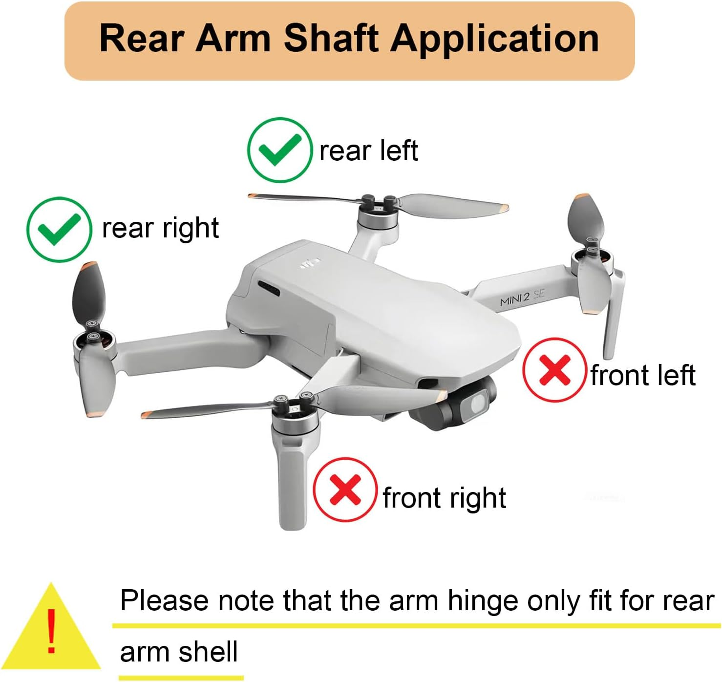 ZWLLKJGS Mini 4K Replacement for Rear Arm Axle, Replacement Parts for DJI Mini 2 Arm Shaft, Repair Parts for Rear Arm Hinge for DJI Mavic Mini/Mini 2 SE Drone Accessories image number 3