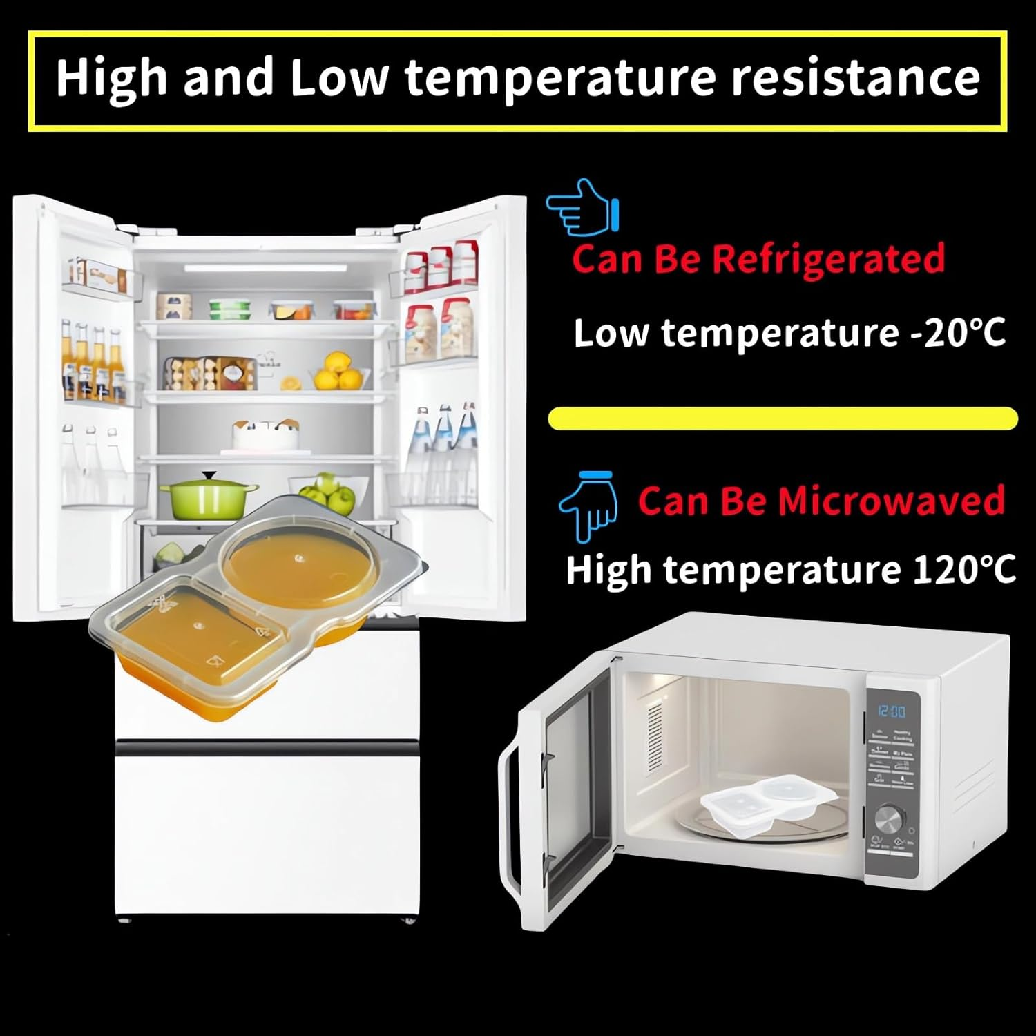 Minimalist 20Pcs Double Compartment Condiment Container with Lids, Disposable Clear Two-Compartment Salad Dressing for To-Go Sauce, Sampling, Travel Snack (YN-150ML)