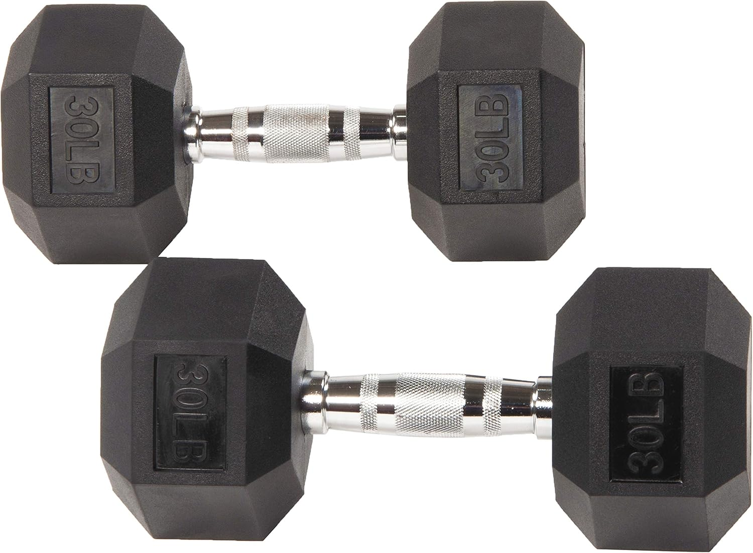 CQ Wellness Rubber Encased Hex Dumbbell in Pairs image number 2