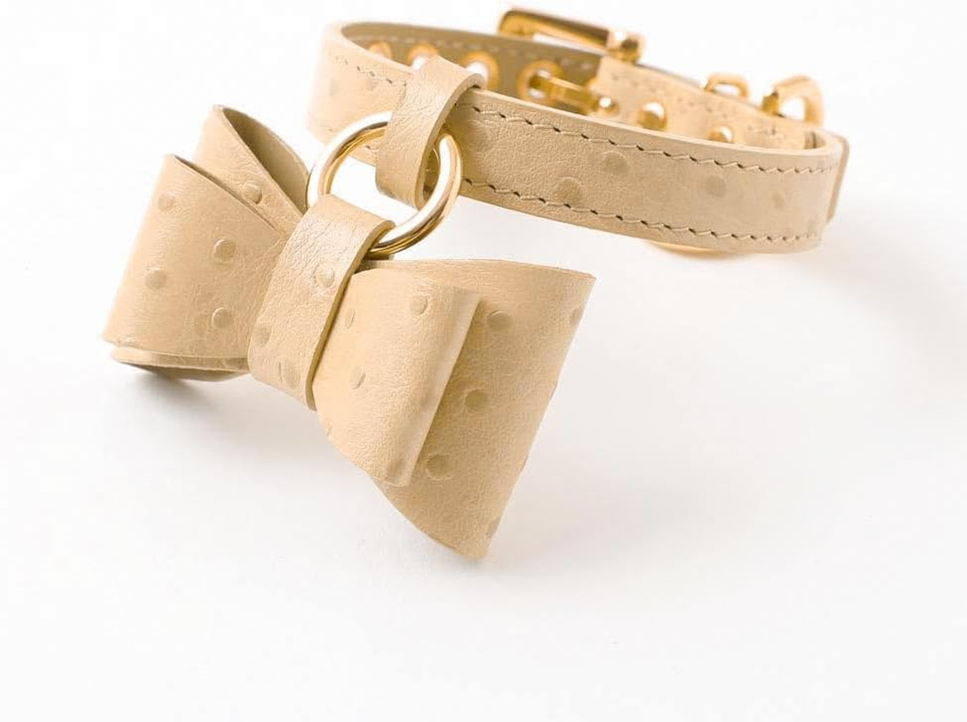 Moncheri Moncheri Dog Collar, Austrian Leather Ribbon Pendant Collar/Camel/M, Cute, Fashionable, Popular, Brand, Toy Poodle, Chihuahua, Small Dogs, Medium Dogs