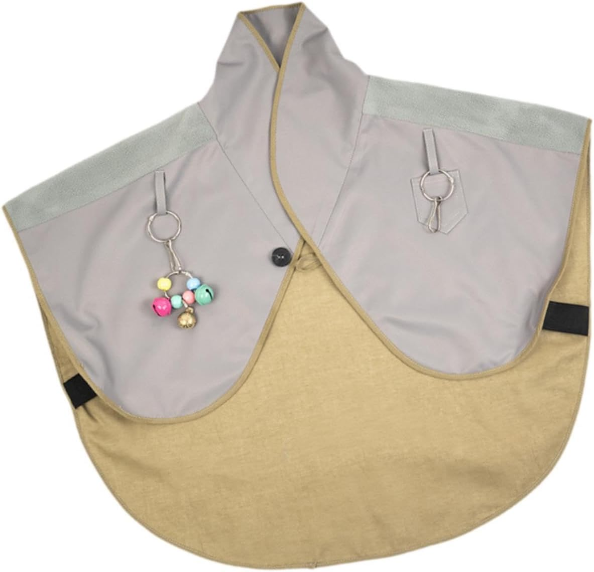 Weilaikeqi Parrot anti Scratch Shoulder Protector Cape with Hang Bird Anklet and Bells for Parakeets, Lovebirds, Small Medium Parrots, Gray image number 3