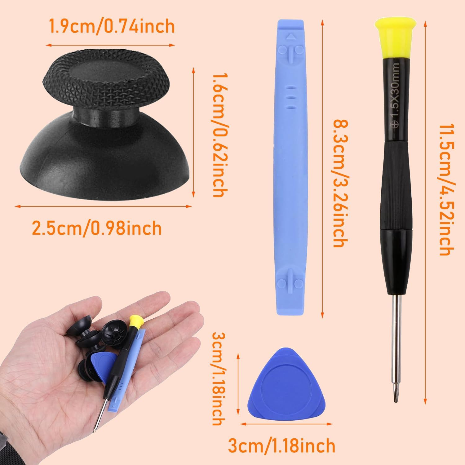 SILHOL P5 Controller Thumbsticks, Black Replacement Analog Joysticks for Dualsense, Thumbsticks Replacement 9Pieces