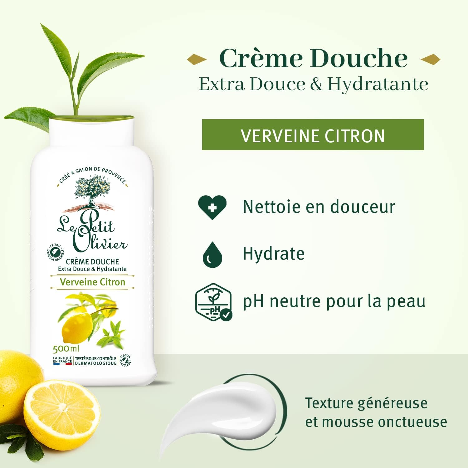 Le Petit Olivier Cr&eacute;me Douche Extra Douce Verveine Citron 500 Ml