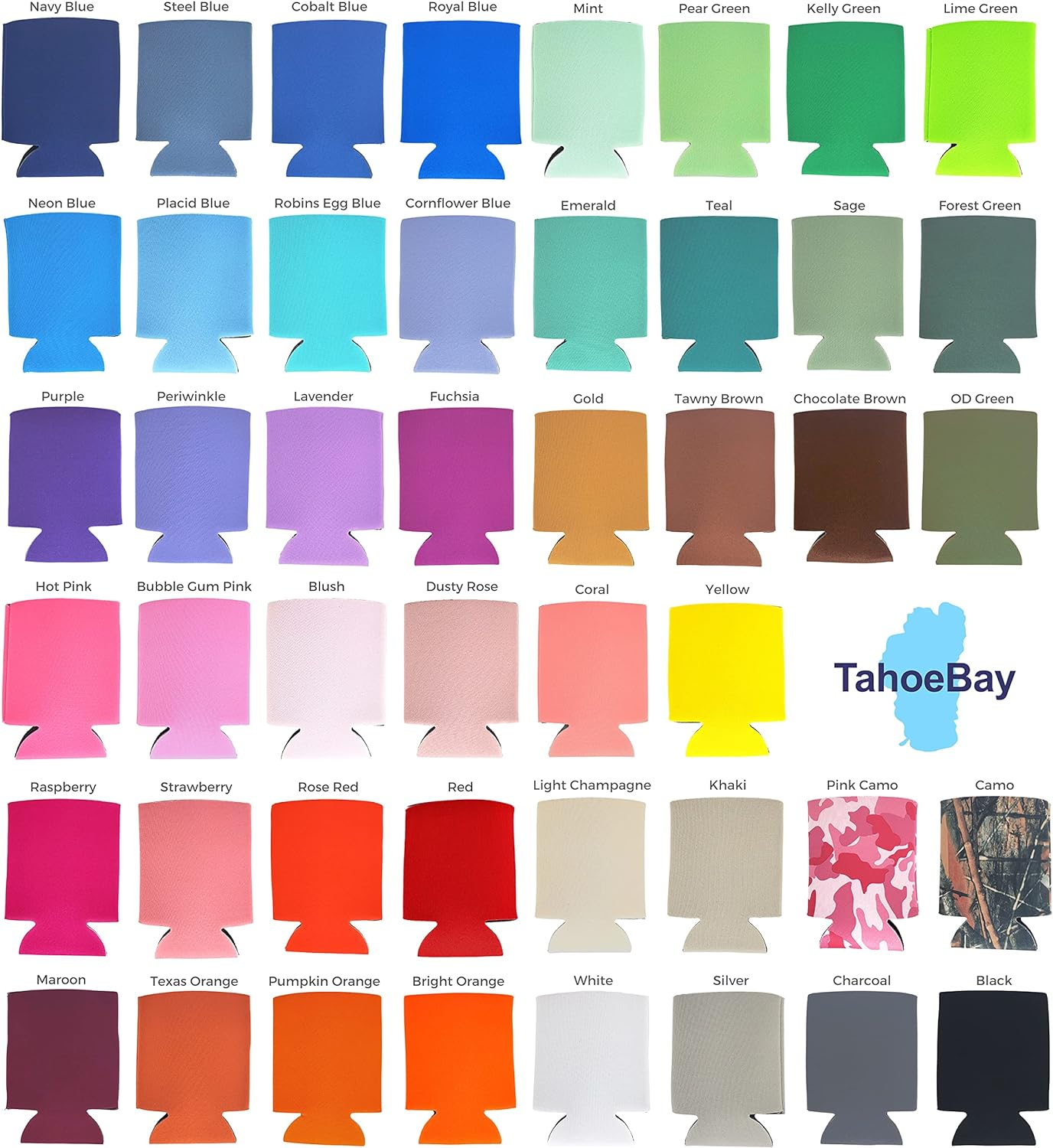 Tahoebay Can Sleeves for Standard 12 Ounce Cans Blank Poly Foam Beer Coolers 12Oz Coral