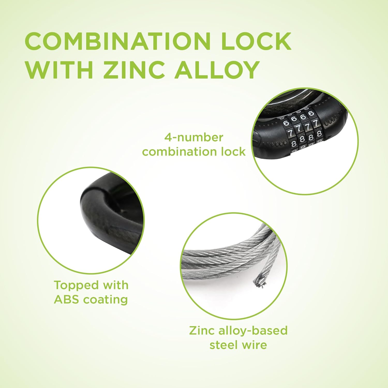 Endless EL1053 Multi Use Lock for Bike, Cycle, Helmet, Luggage with 4 Digit Resettable Cable Lock | Black | Material : Stainless Steel, Rubber | Heavy Duty Anti-Theft Protection All Purposes