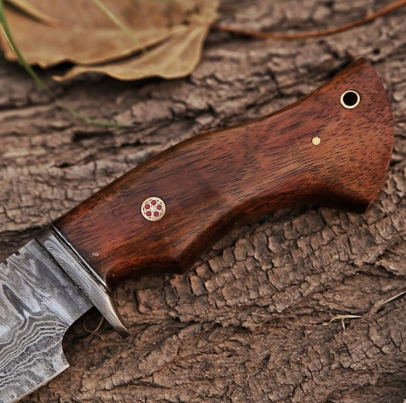 Handmade Carbon Steel Knife - Fixed Blade Full Tang Camping Knife - Hunting Bushcraft Knife with Leather Sheath - Utility Outdoor Knives - Scandinavian Sharpening Camp Knife image number 3