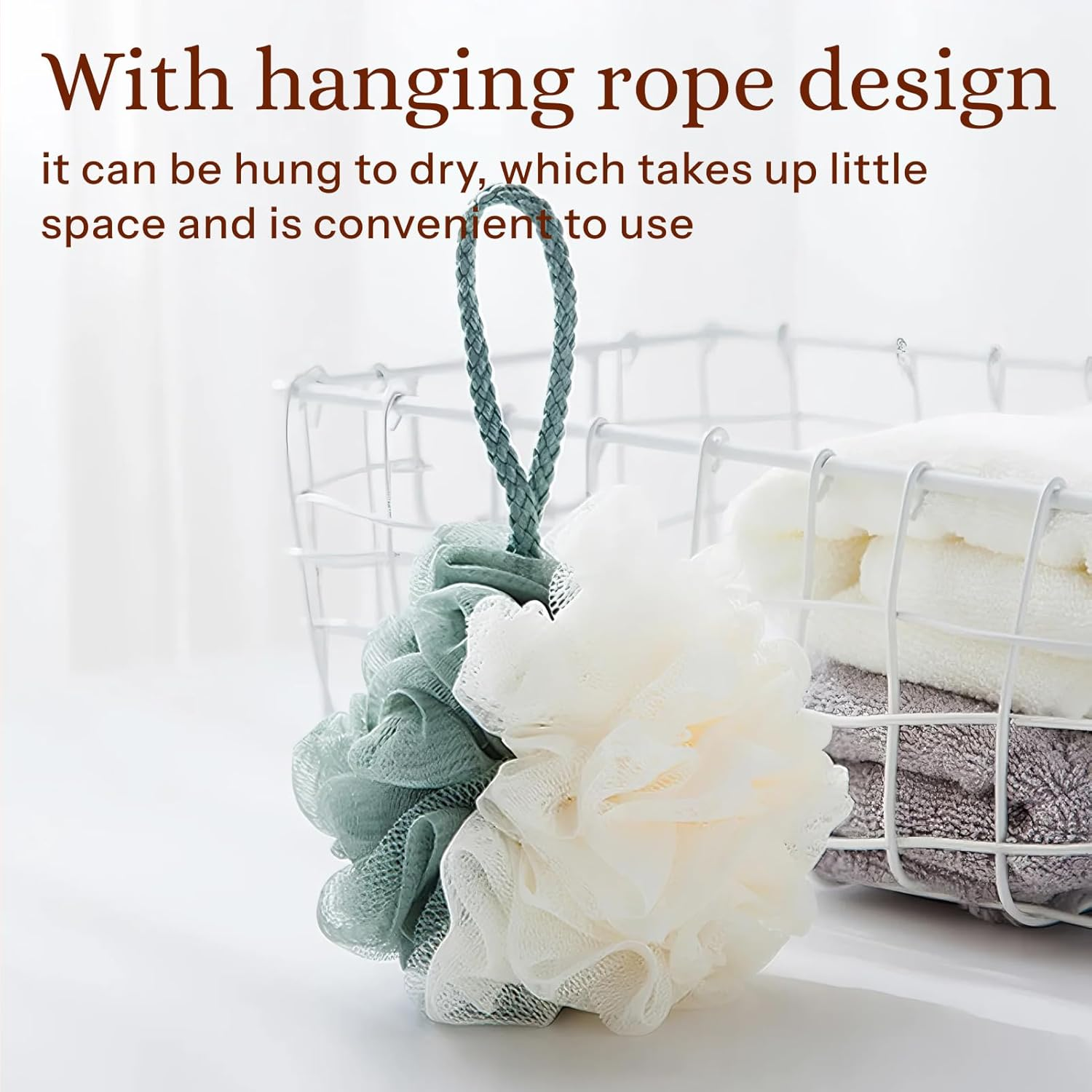 Fortuneglobe 4-Pack Colorful Bath Poufs | Gentle Exfoliating Mesh Sponges for Body & Skin | Family Shower Essentials for Adults & Kids