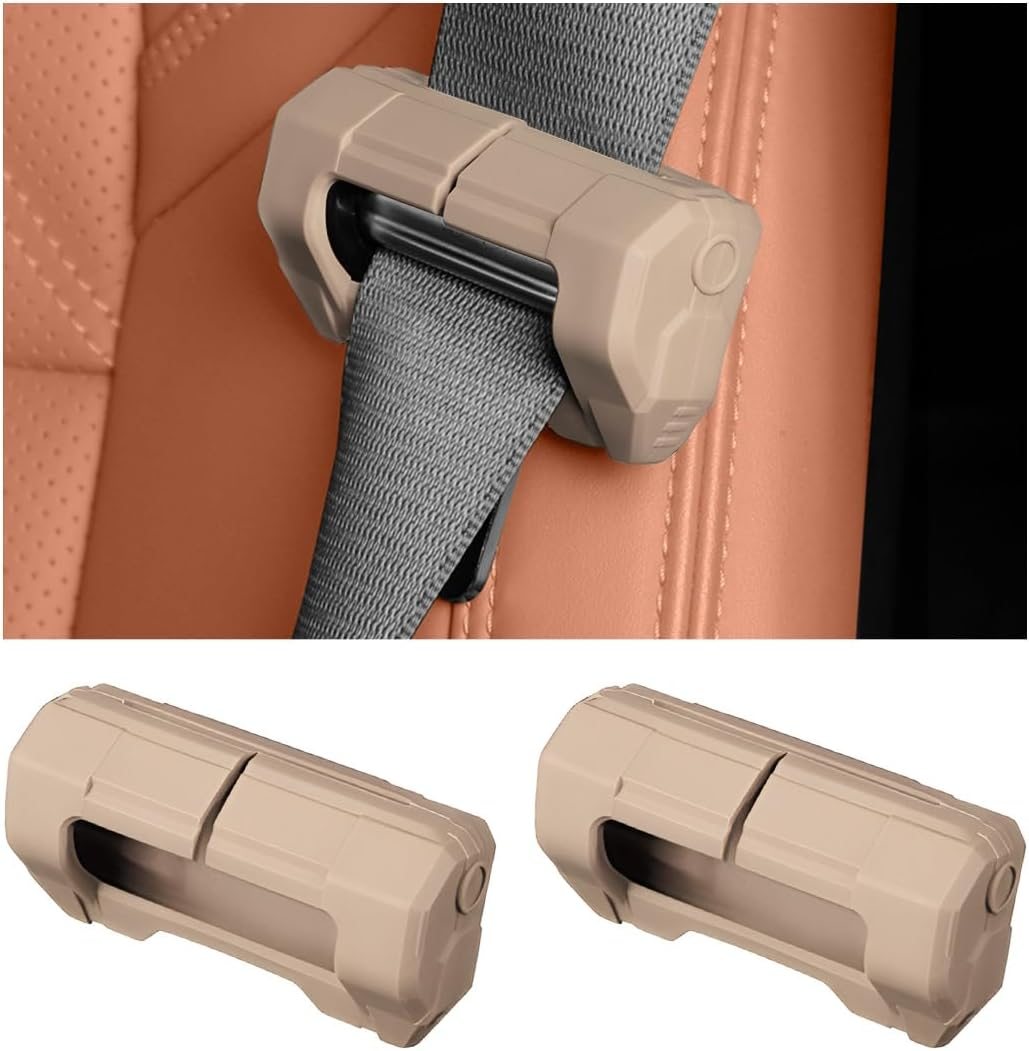 2 PCS Car Seat Belt Buckle Covers, Anti-Scratch Silicone Car Seatbelt Buckle Protector, 7 Color Fashion Seat Belt Clips Cover Protector for Car Safety, Car Accessories (Black)