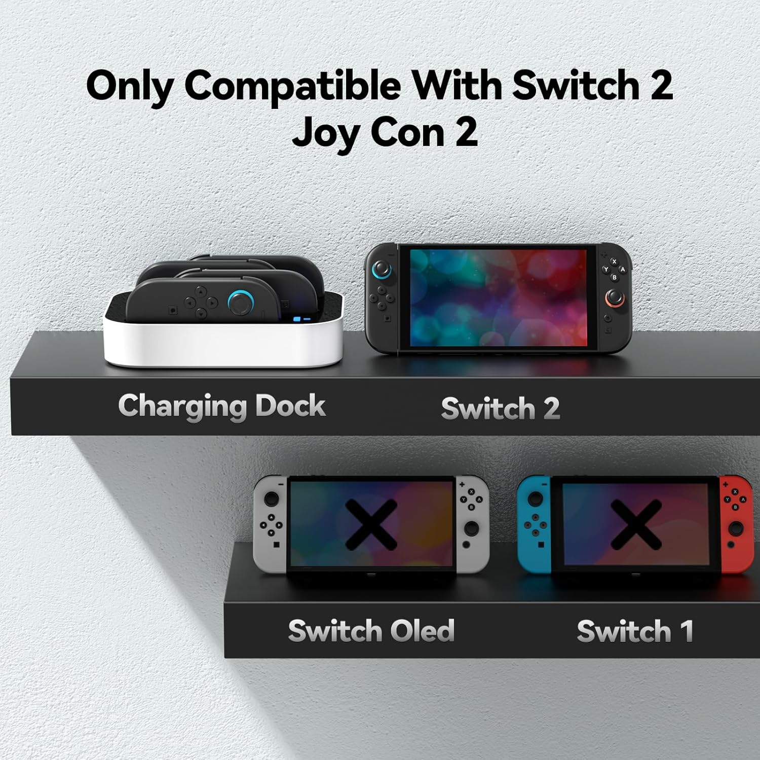 Newdery Controller Charger for Nintendo Switch 2 Joy Con, 2.5H Fast Charging Dock with LED Indicator for Joycon 2 Controllers, 4-In-1 Charged Docking Station for Switch 2 Joycons Accessories image number 1