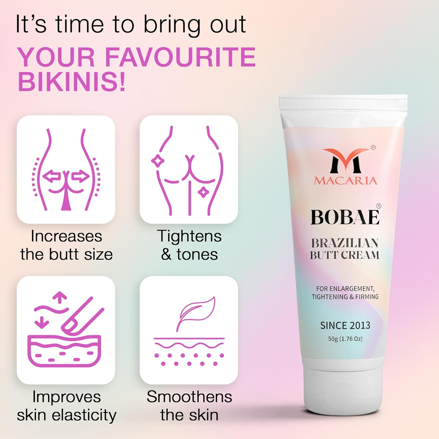 Bobae Brazilian Booty Butt Bum Enhancement Cream Mtf Ass Buttock Enhancement image number 3