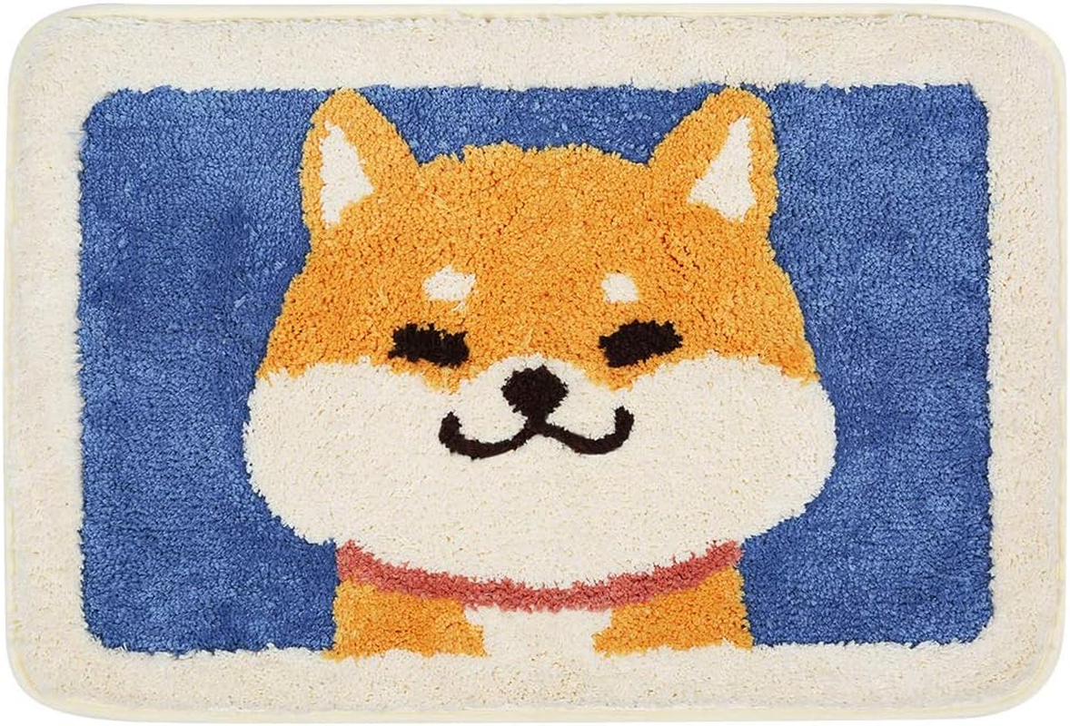 Ankah Bath Mat Cute Shower Rug, Luxury Shaggy High Absorbent and anti Slip, Machine Washable Fit for Bathtub, Shower and Bath Room, 18" X 26", Cute Dog