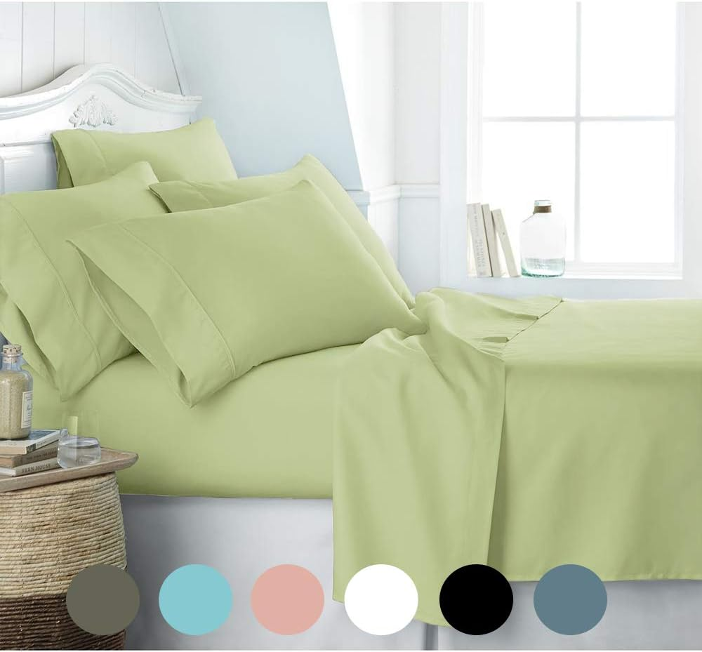 2000TC Bamboo Cooling Ultra Soft Breathable Sheet Set (Pistachio, Single) image number 3