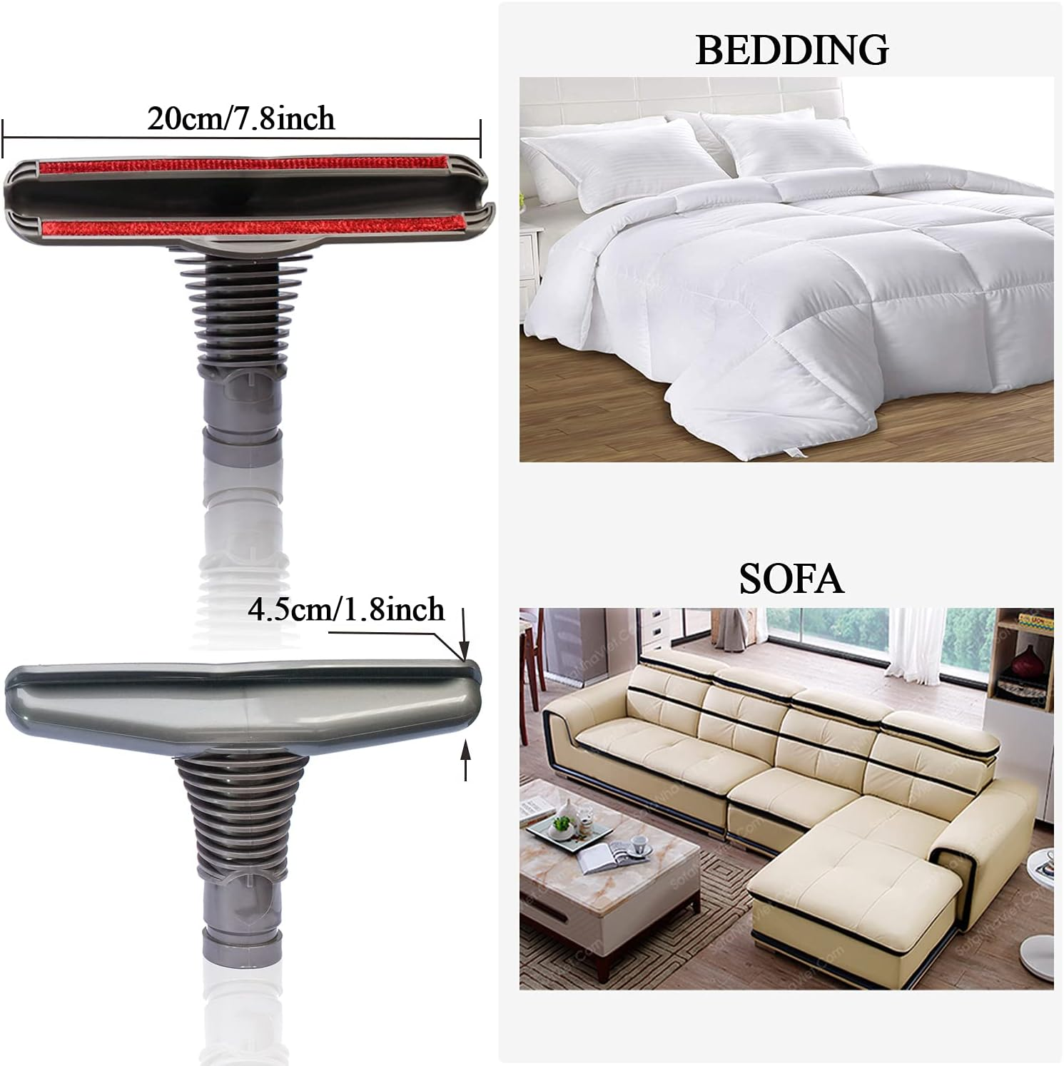 Flexible Extension Hose & Vacuum Attachments - Replacement Parts for Dyson V11 V10 V8 V7 V6 DC74 DC62 DC59 DC44 - Vacuum Cleaner Accessories Dusty Brush image number 6