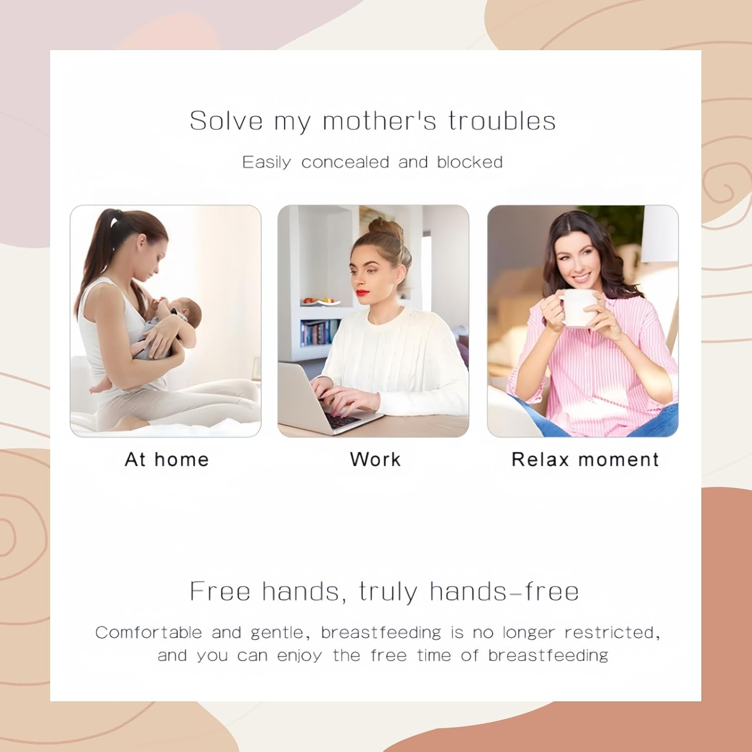 Wearable Electric Breast Pumps with LED Display,Hands Free Breast Pump, Portable Feeding Pump,Comfortable Flange 17Mm, 19Mm, 21Mm,24Mm Inserts, 3 Modes & 9 Levels Electric Portable. Fits All Breasts image number 4