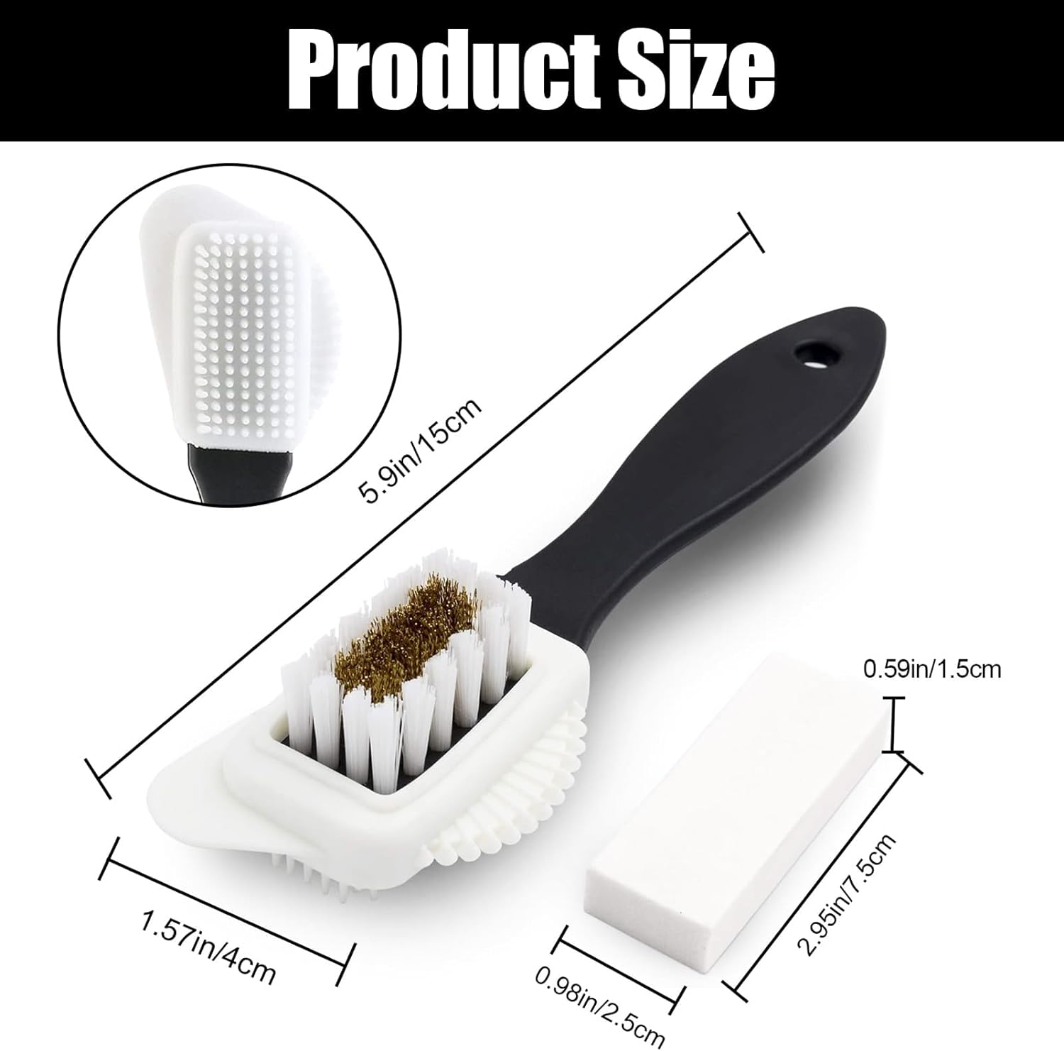 Suede Brush Kit, 4-Sided Suede Cleaning Brush with Eraser, Cleaner Brush for Boots, Jackets, Shoes, Furniture image number 4