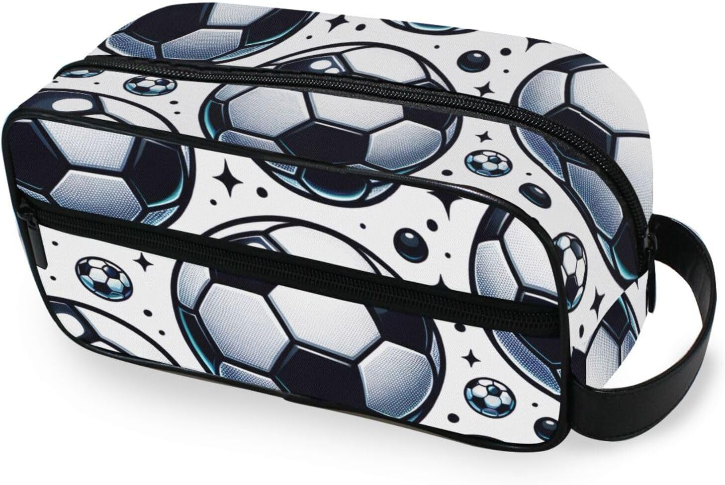 Toiletry Bag Unisex Cosmetic Bag Funny Dinosaurs Travel Organizer PU Leather Travel Cosmetic Case, 3D Marbled Spheres, One Size