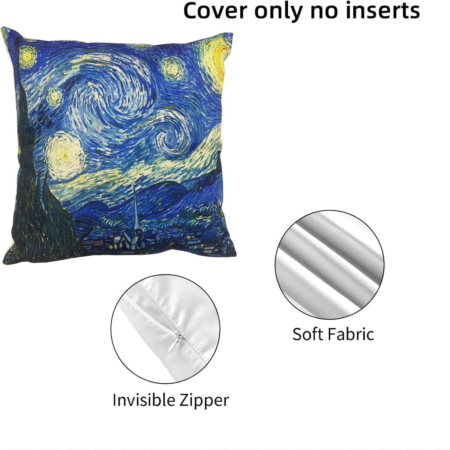 Compatible with Pattern Decorative Cushion Cover, the Classics Super Soft Pillowcase Home Soft & Comfortable 18X18 Inches (Double-Sided) (Starry Night)