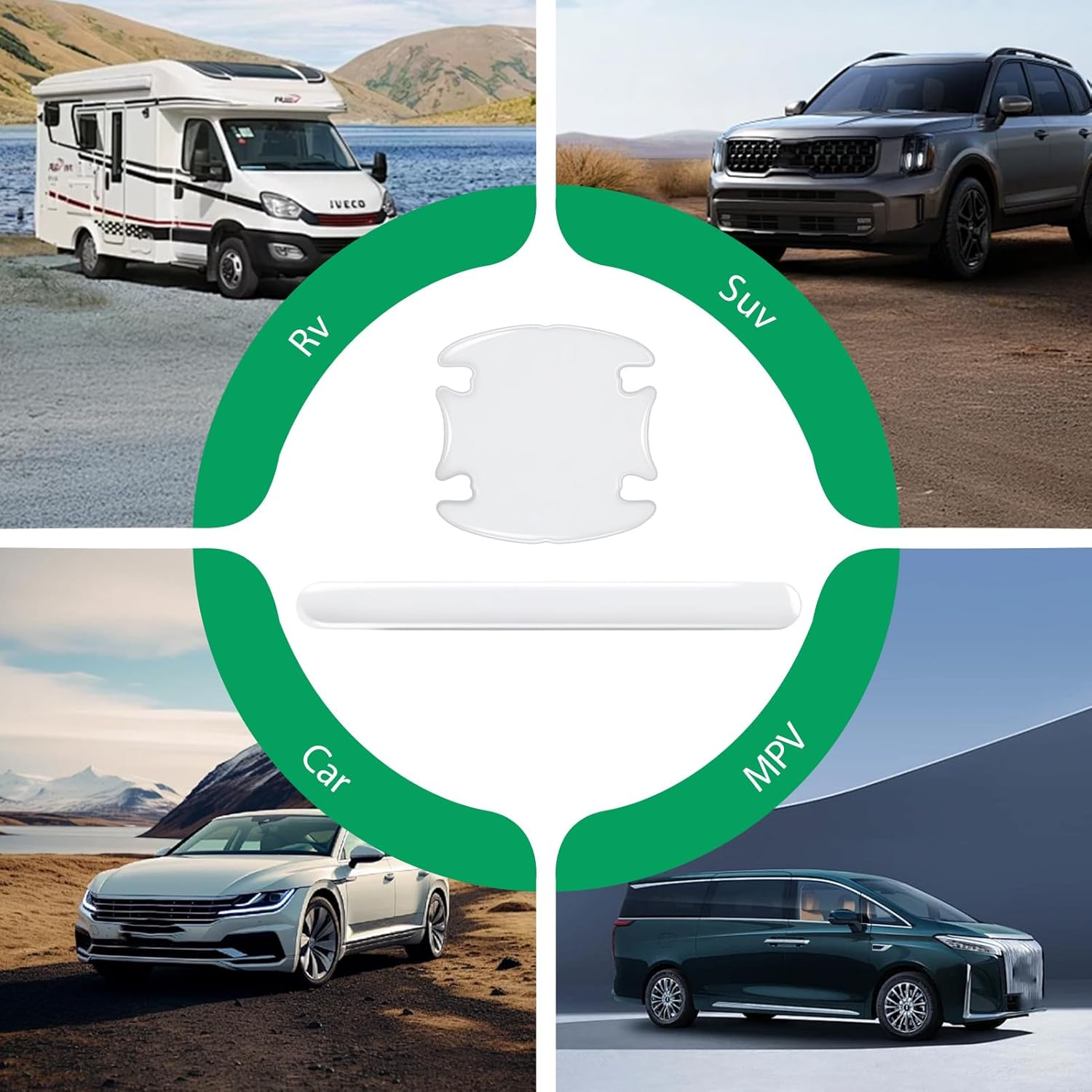 16 Pcs Car Door Handle Scratch Protector, Universal Transparent Guard Stickers anti Wear, Invisible Accessories for Car Door Handle & Cup Protection Easy to Install Fit Most Cars(Thickening Type) image number 5