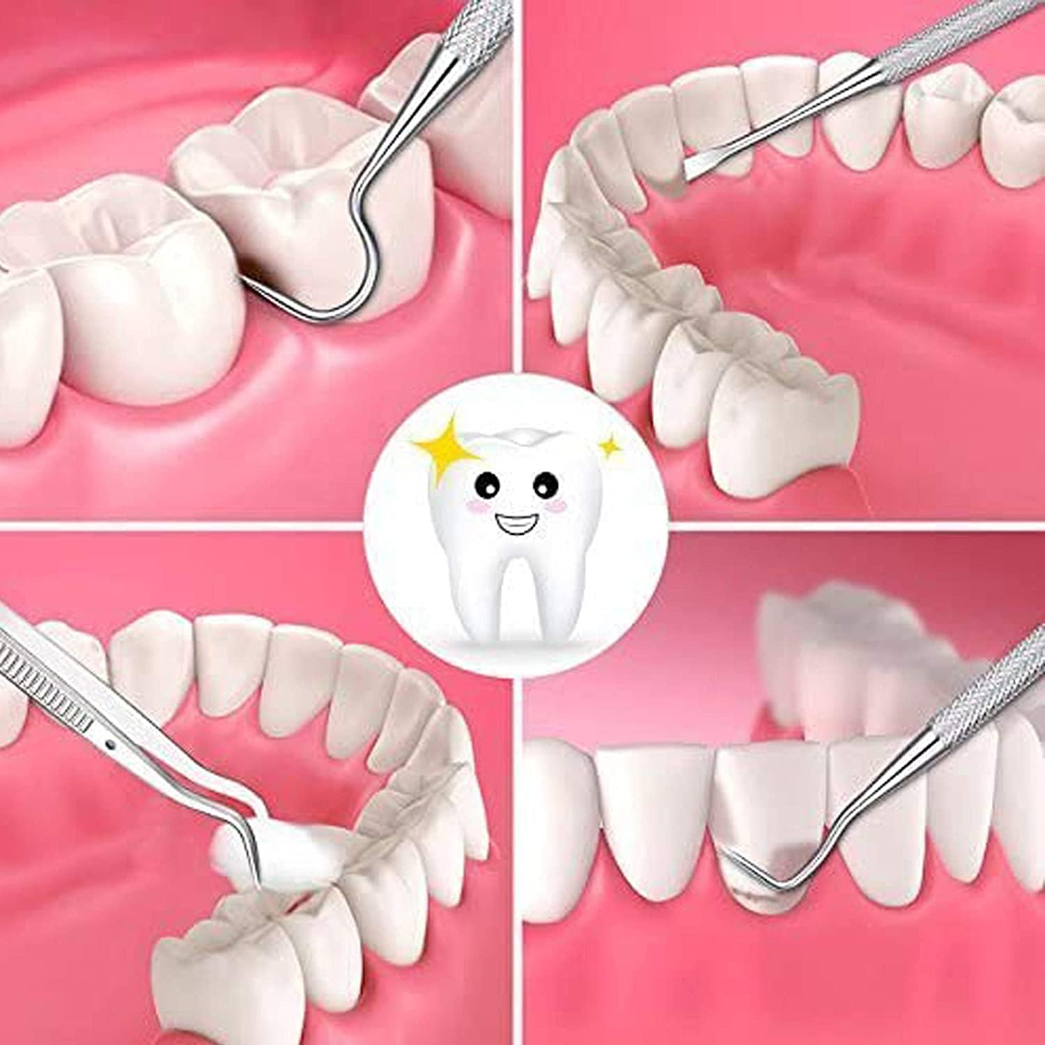 Dental Care Set Mouth Mirror Oral Care Plaque Remover Teeth Inspection Mirror Dentist Oral Teeth Checking Dental Kit Tool 3Pcs image number 1