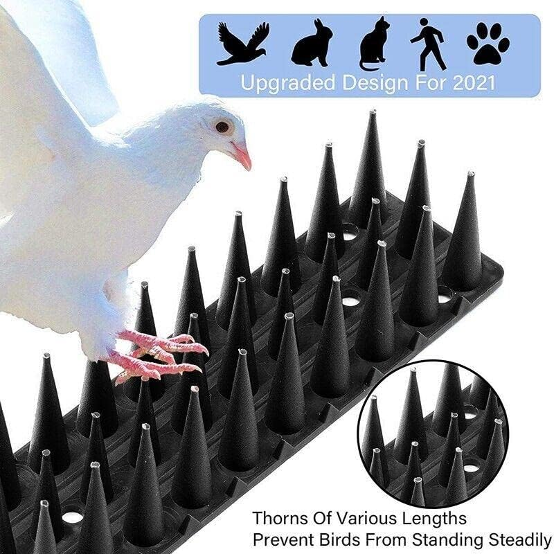 AIMALL 12X Bird Spikes Human Cat Possum Mouse Pest Control Spiked Fence Wall Deterrent, 17.72 X 1.77 X 1.38 Inches, Black image number 2