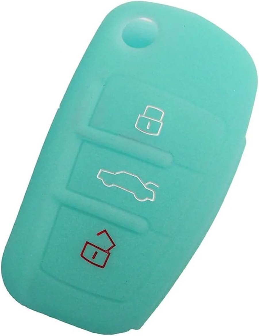 Yurefax Silicone Car Key Cover Fold Flip Remote Keychain Case Fob, for , A1 A3 A4 A5 A6 A7 A8 R8 Tt S5 S6 S7 S8 Sq5 Q5 Q7 Rs5 Car Rubber Key Case Cover(Black) image number 5